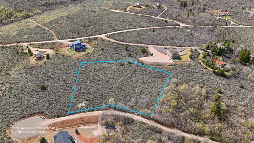 Overview of rural landscape featuring property parcel outlined