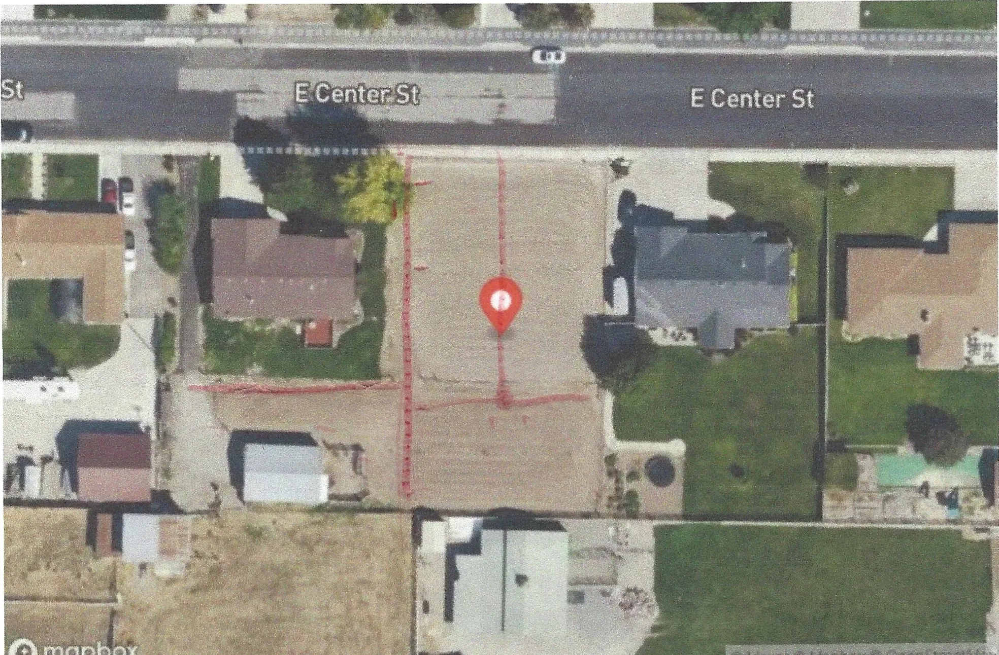 Aerial view of property's location with property boundaries highlighted
