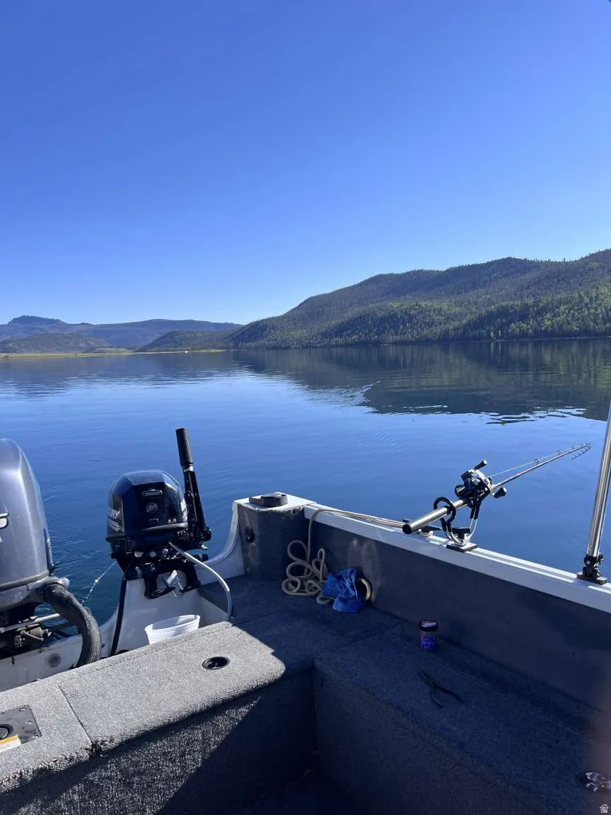 Water view with a mountainous background