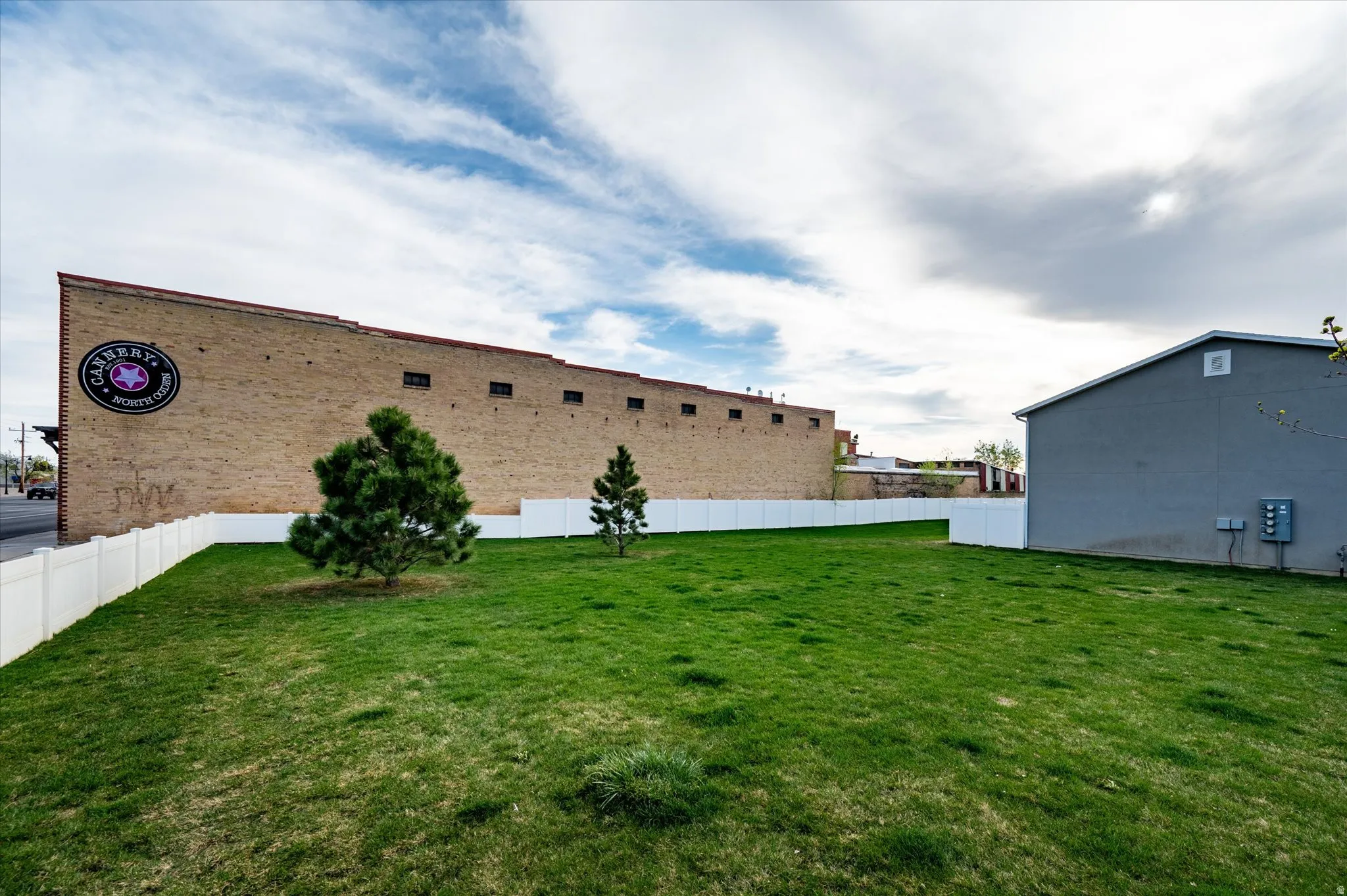View of side-yard: open space.