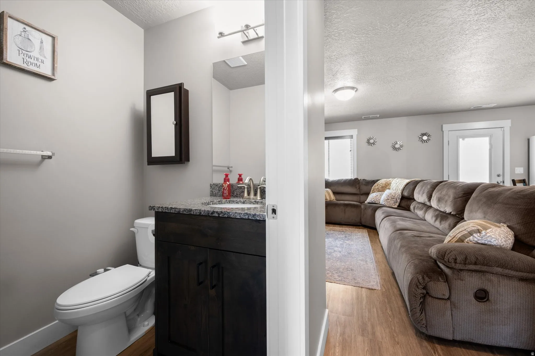 1/2 bath adjacent to Family Room.