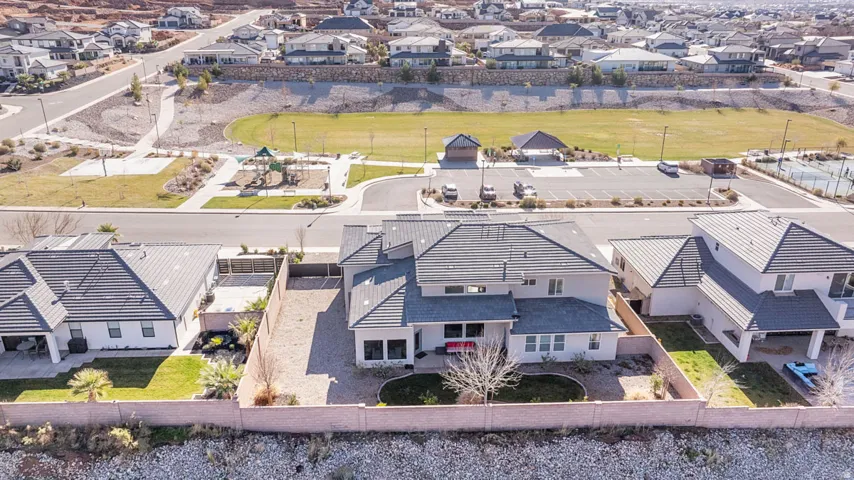 Aerial view of residential area