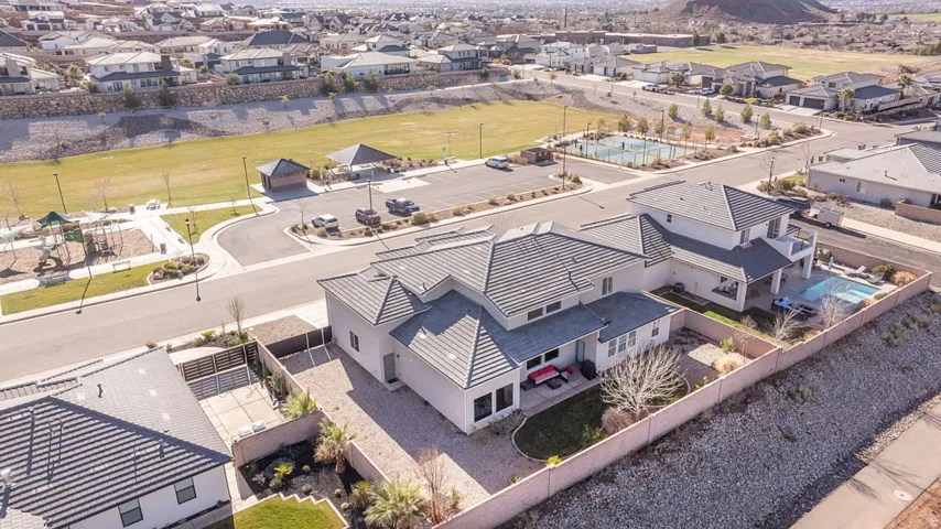 Aerial view of residential area