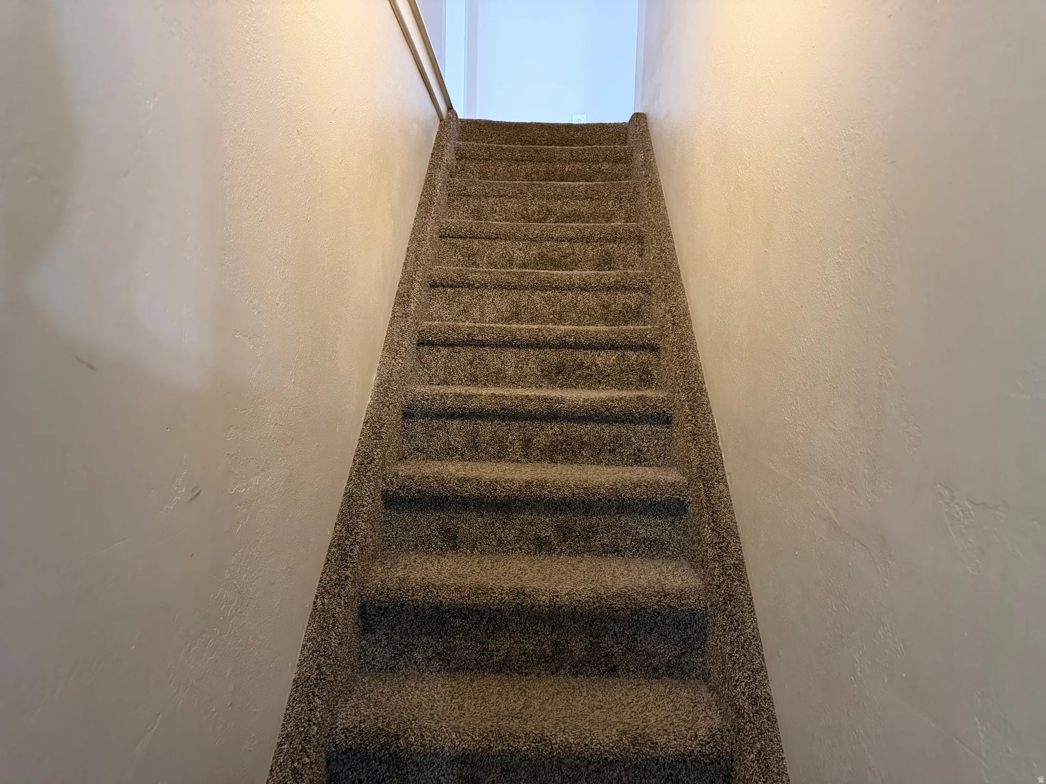 Stairway with a textured wall