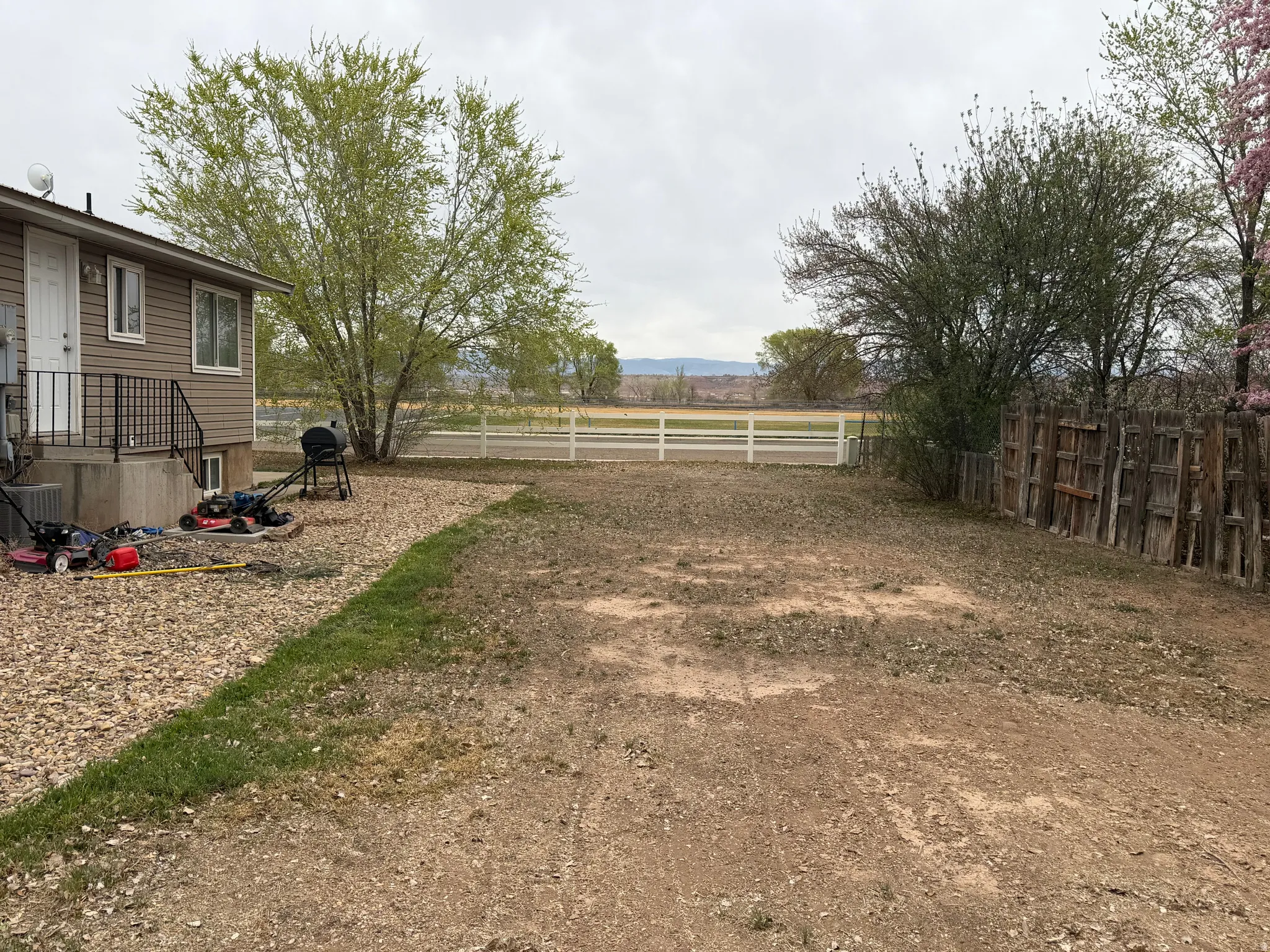 View of fenced yard