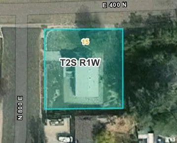 Aerial overview of property's location with property boundaries highlighted