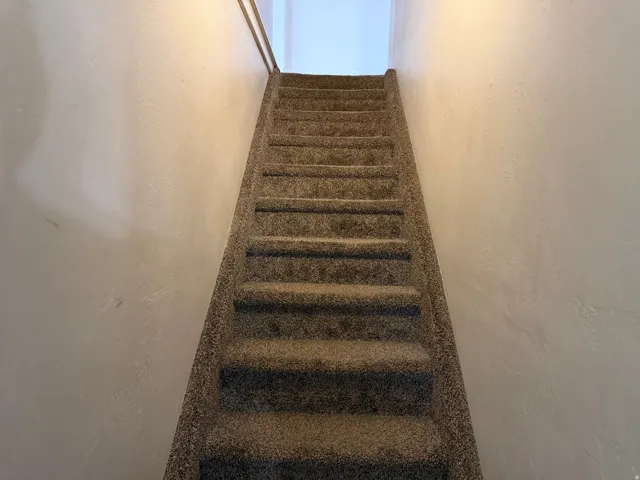 Stairway with a textured wall
