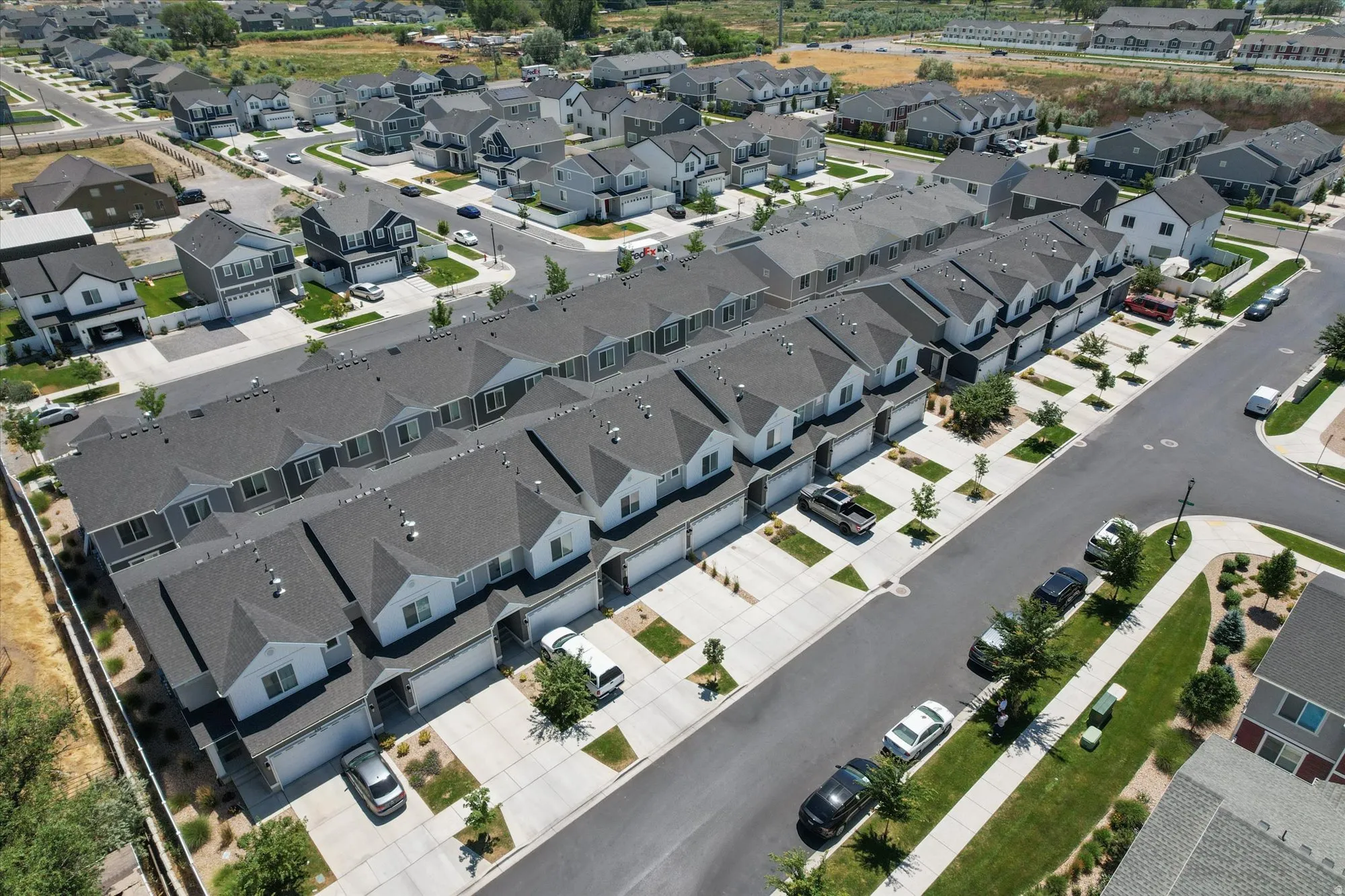 Aerial view of residential area