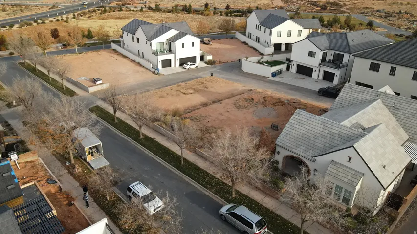 Aerial view of residential area