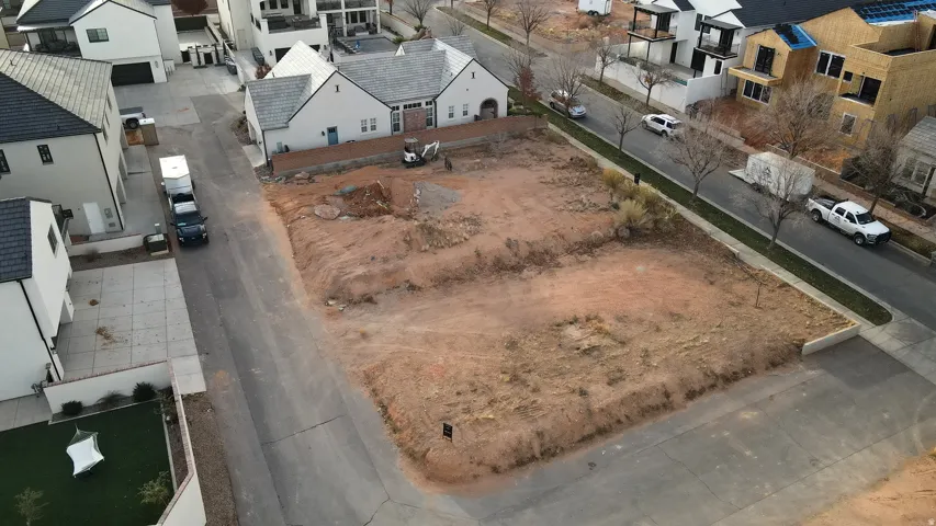 Aerial view of residential area