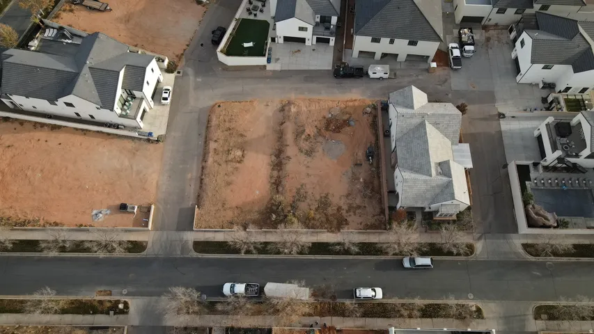 Aerial perspective of suburban area