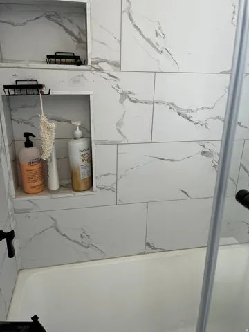 Primary bathroom view of a shower