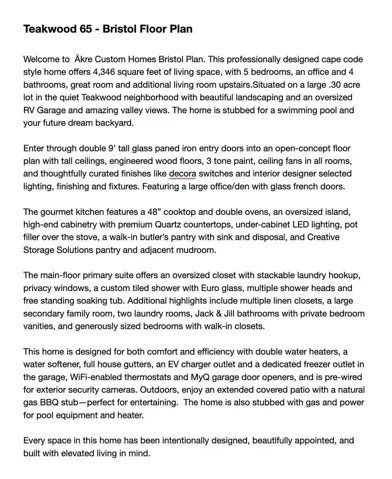 Extended description and upgrades
