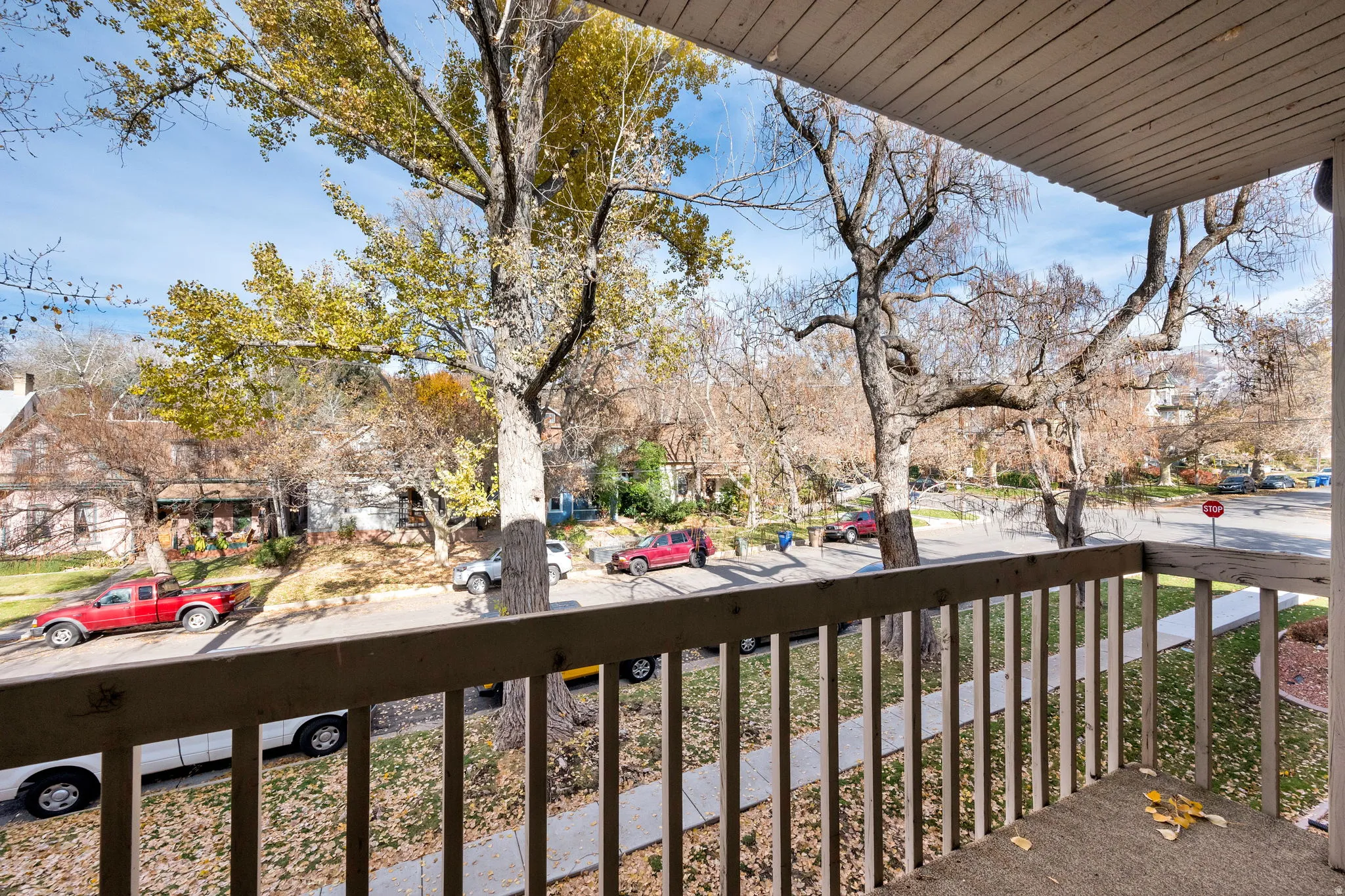 Balcony featuring a residential view
