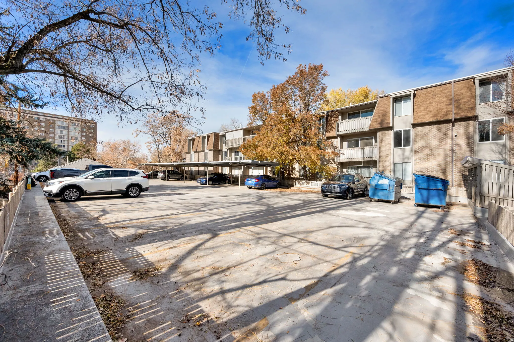 View of uncovered parking lot