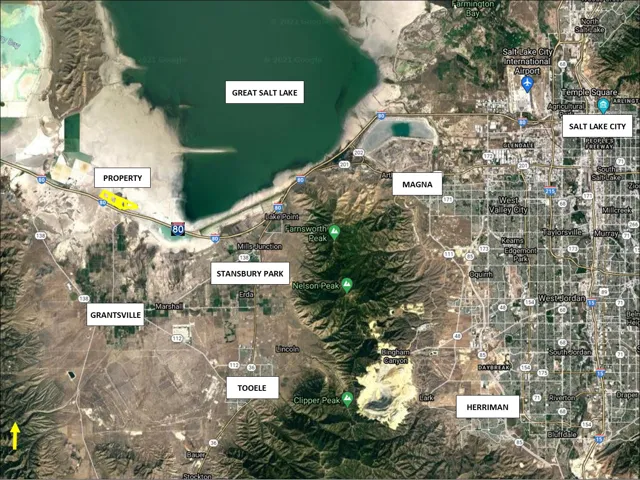 Aerial view of property's location