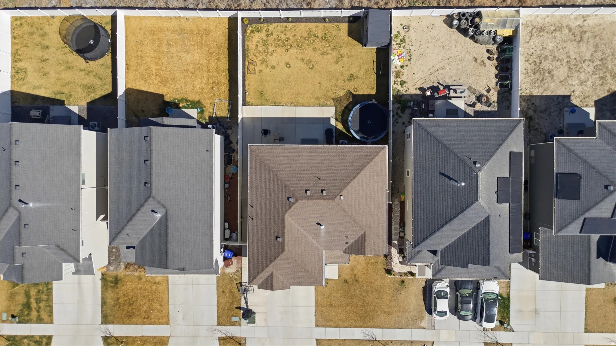 Aerial perspective of suburban area