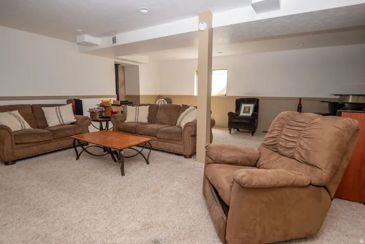 View of carpeted living room