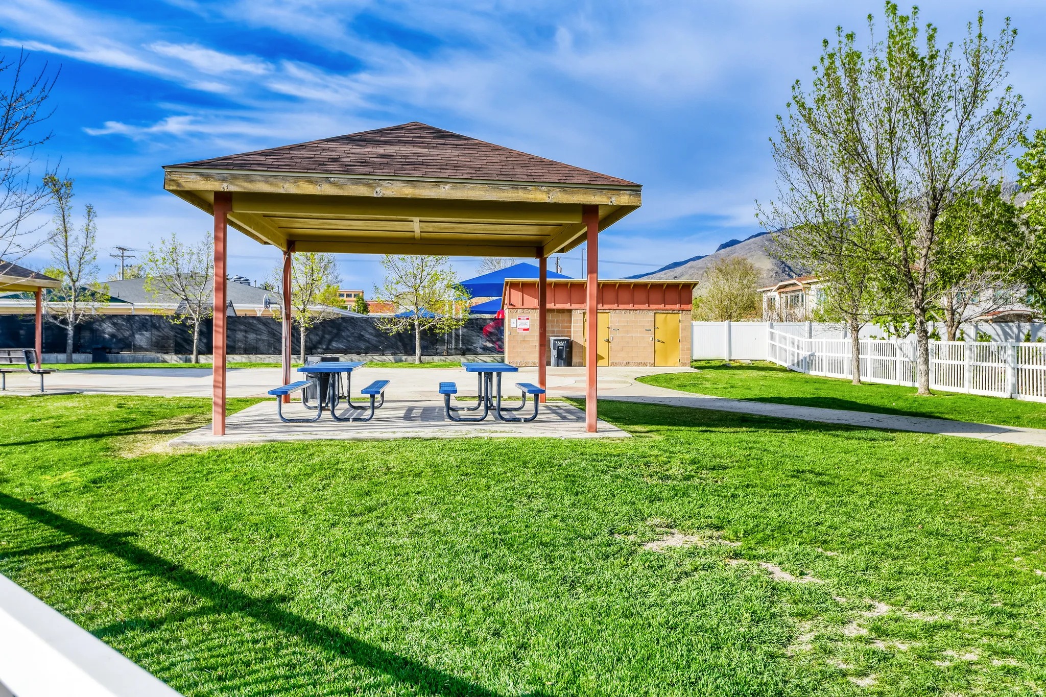 Dog park with seating