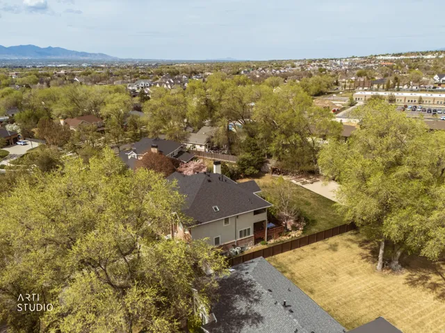 Bird's eye view of a mountain backdrop