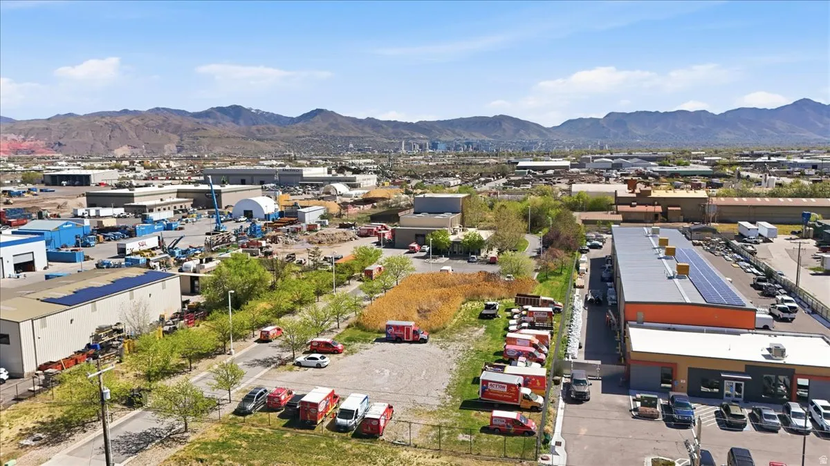 Bird's eye view of a mountain backdrop