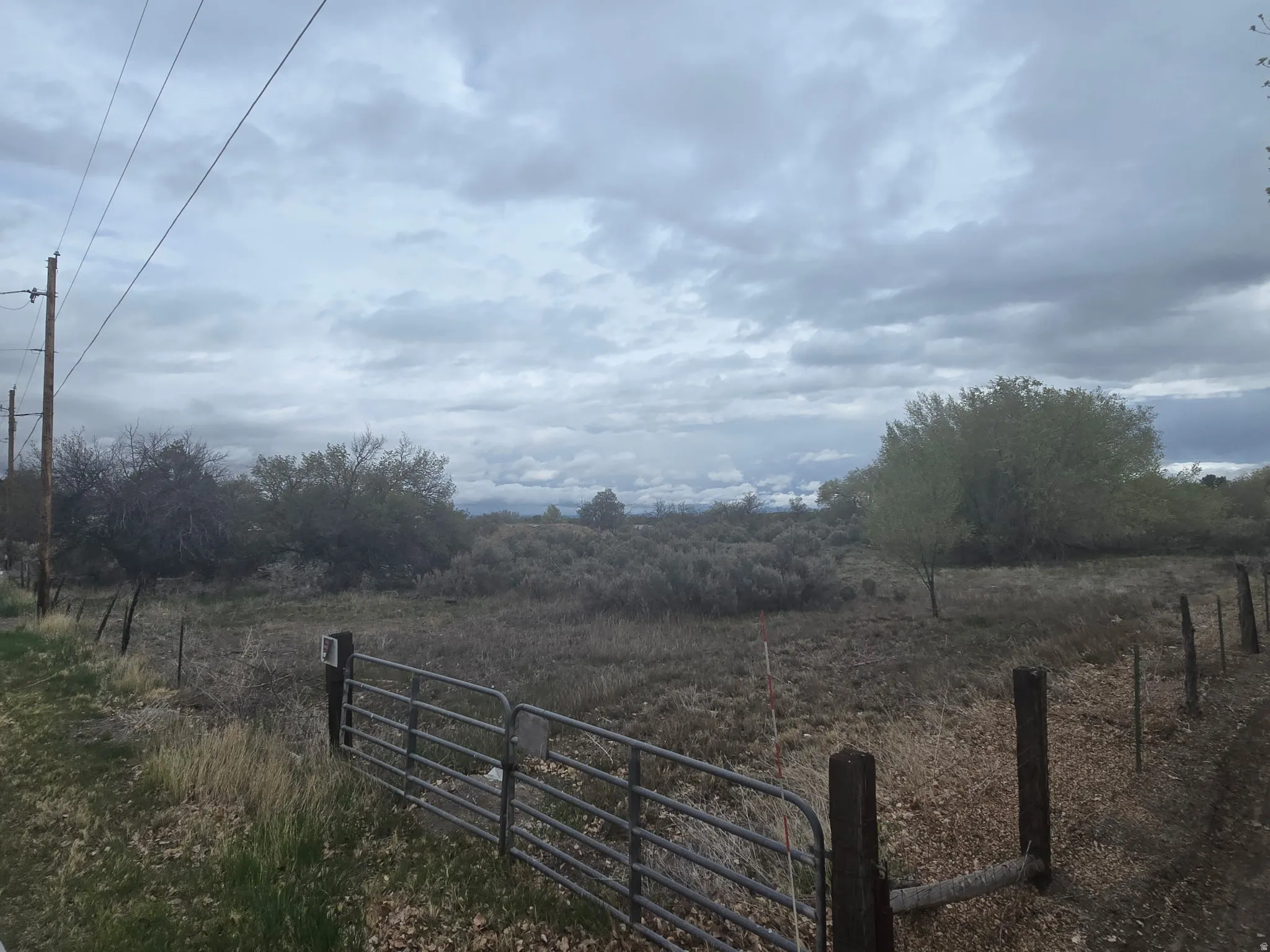 View of yard with a rural view and a gate