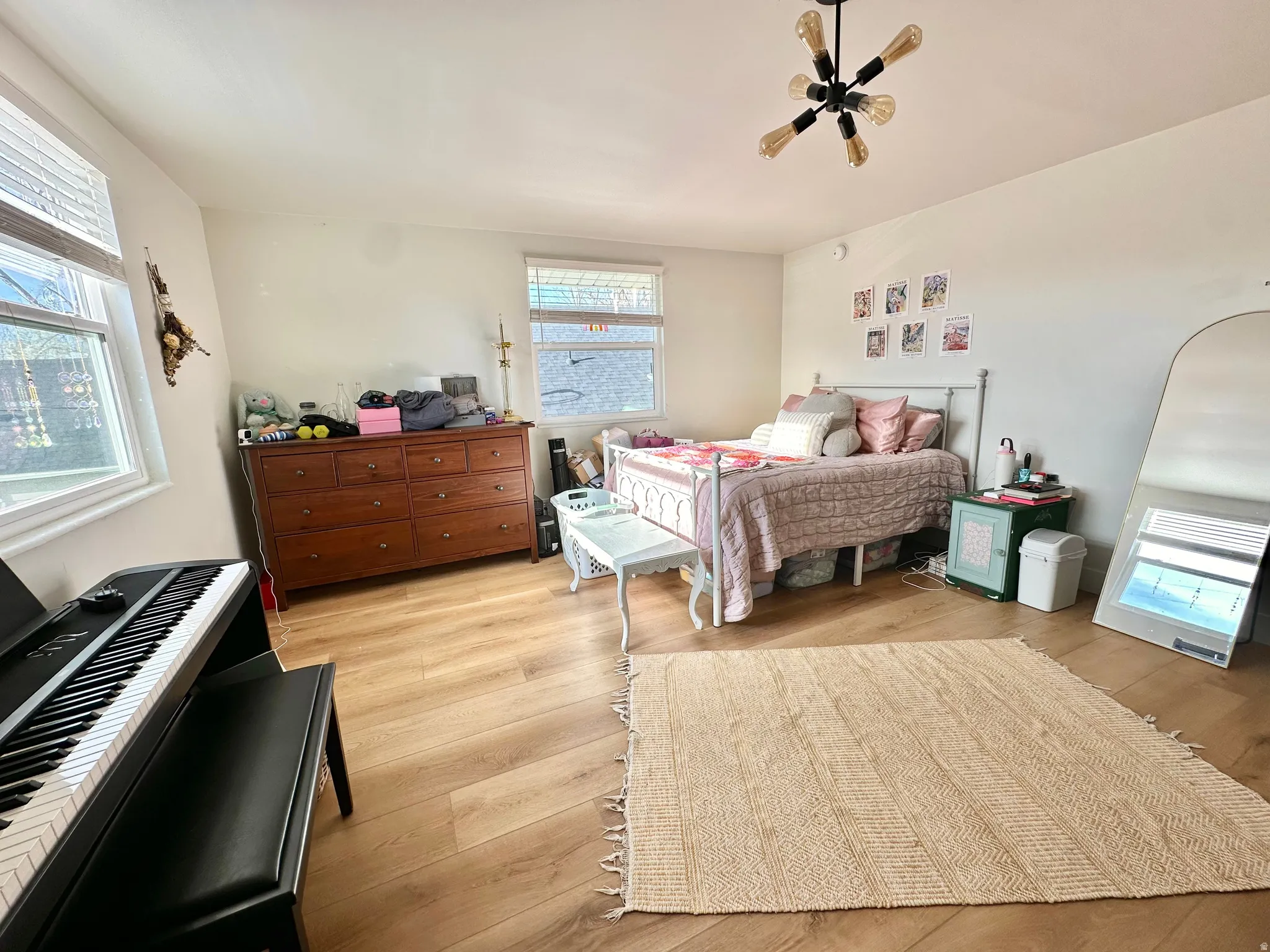 Bedroom with light wood-type flooring