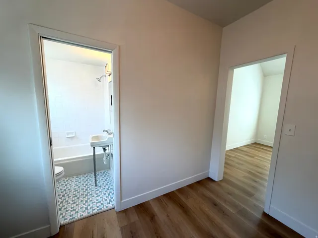 Wood-finish flooring throughout