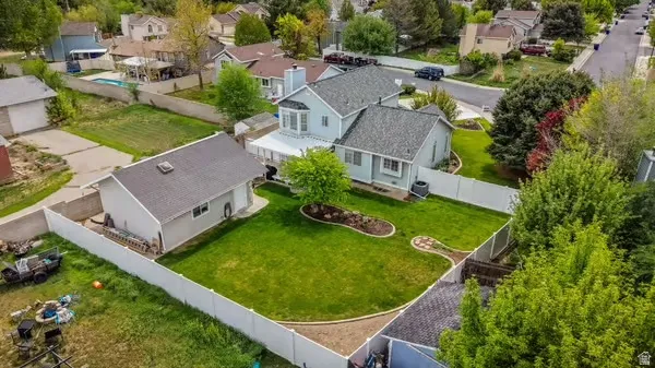 Aerial perspective of suburban area