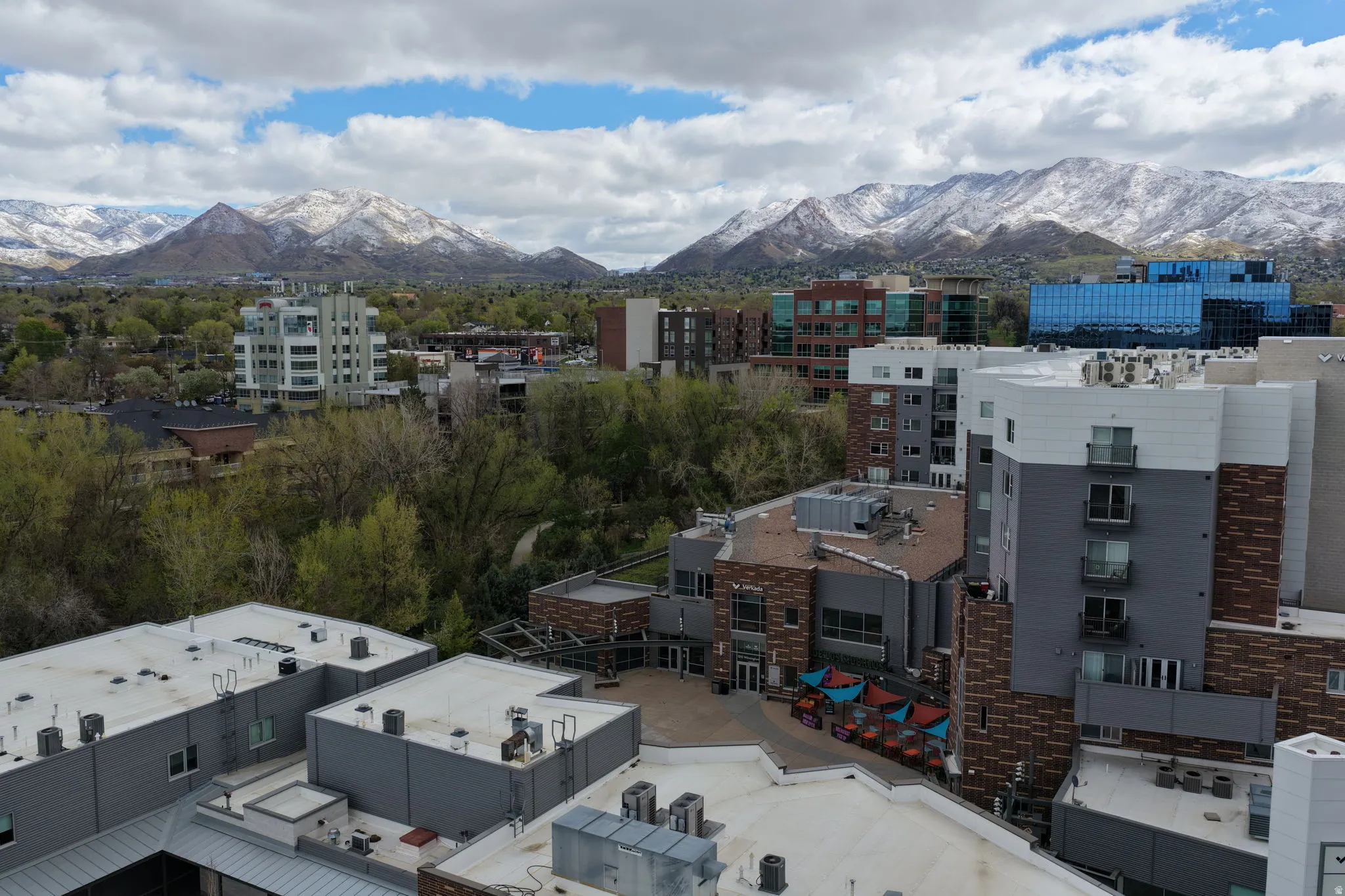 View of urban area featuring a mountainous background