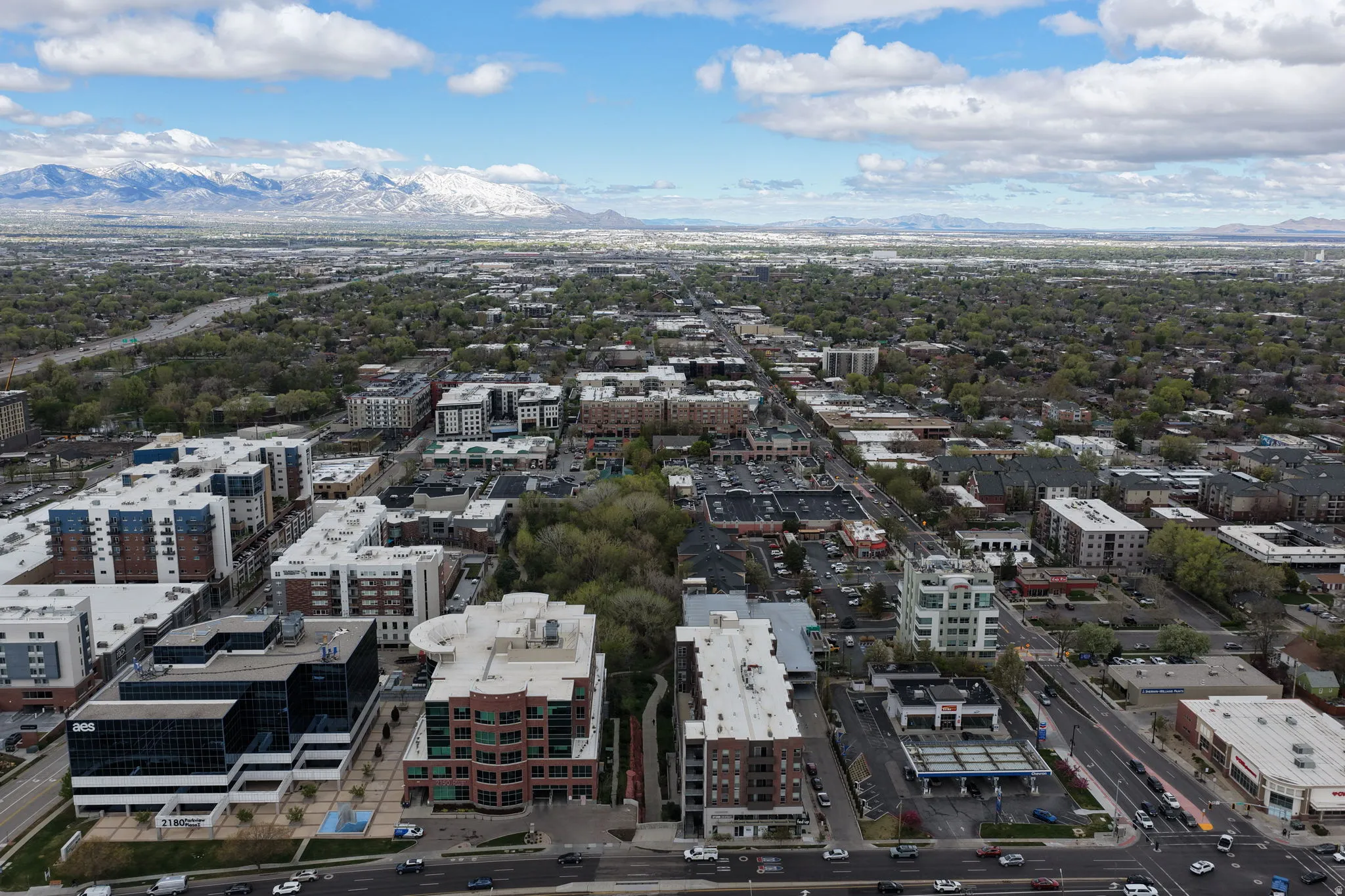 View of urban area featuring a mountainous background