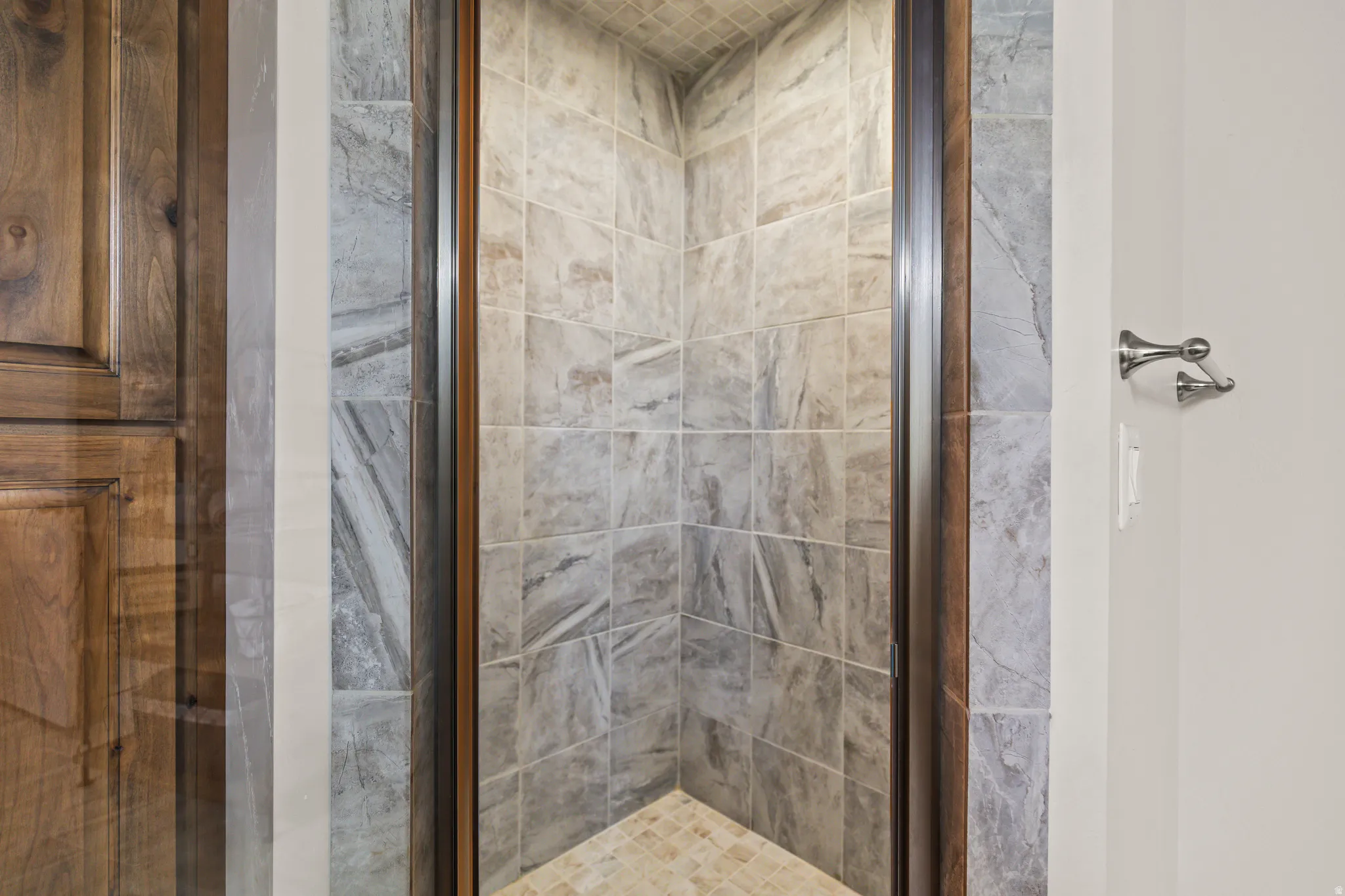 Bathroom with a shower stall
