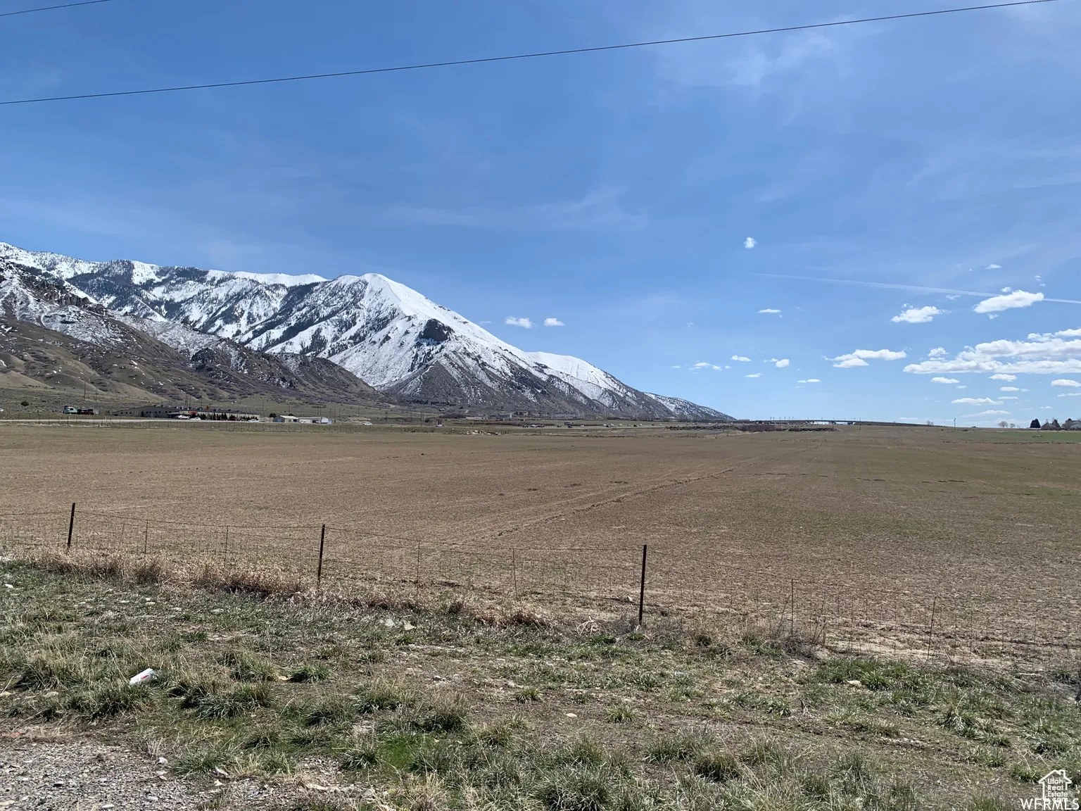 View of mountain background with rural landscape