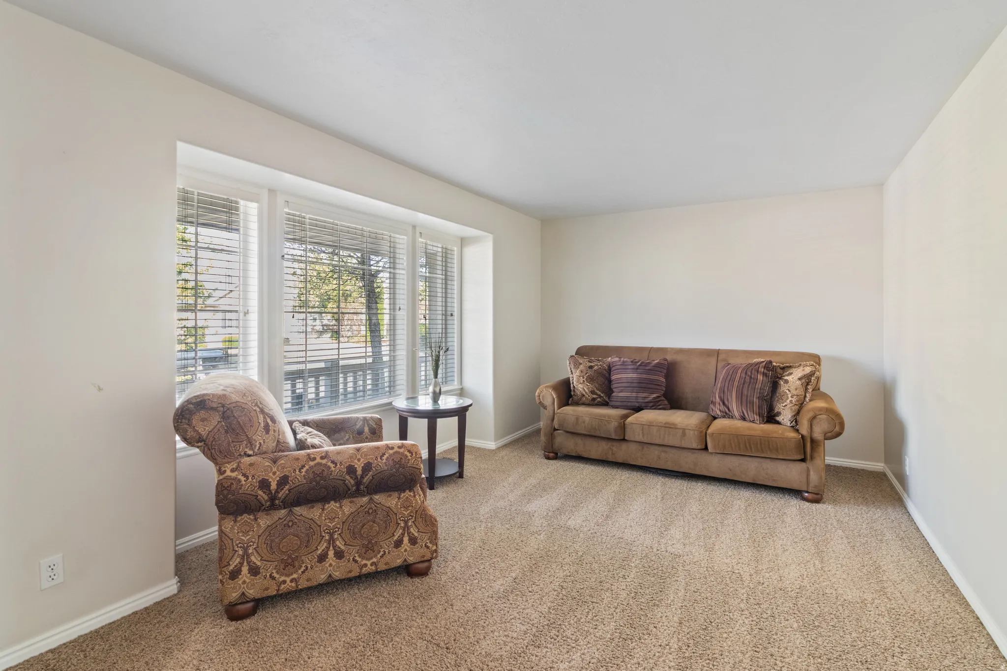 Living room featuring carpet and baseboards