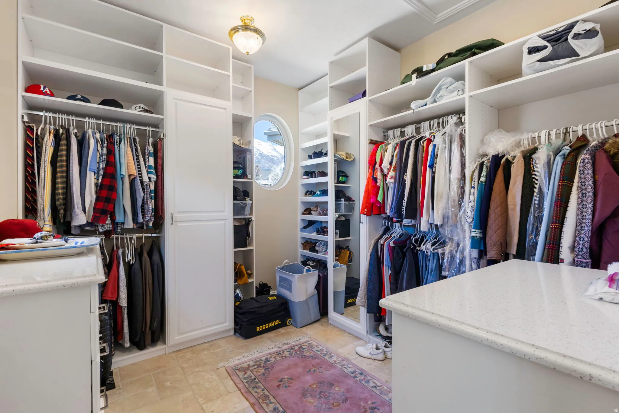 Walk in closet with attic access