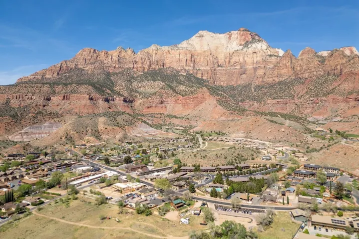Mountain view with nearby suburban area