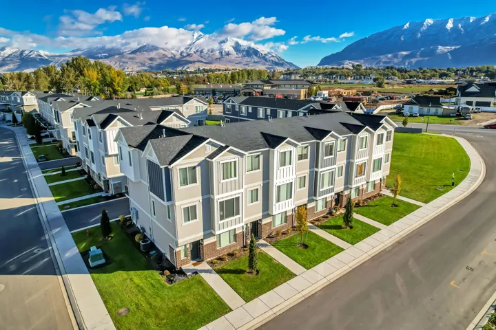 Drone/aerial view of mountainous background