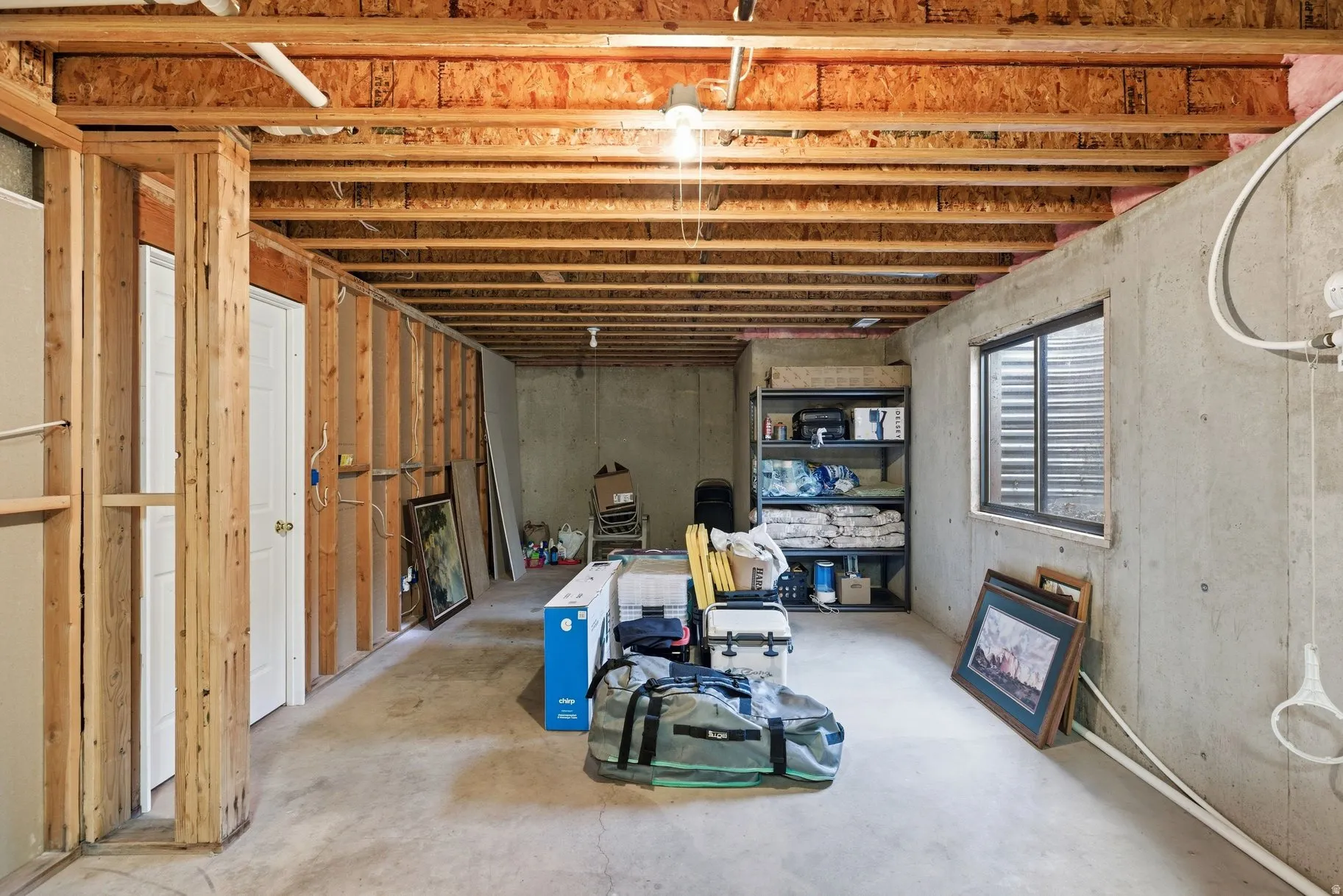 View of unfinished below grade area