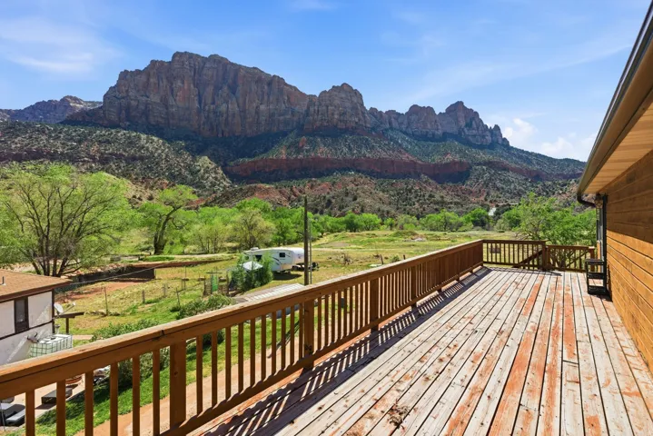 Deck with a mountain view