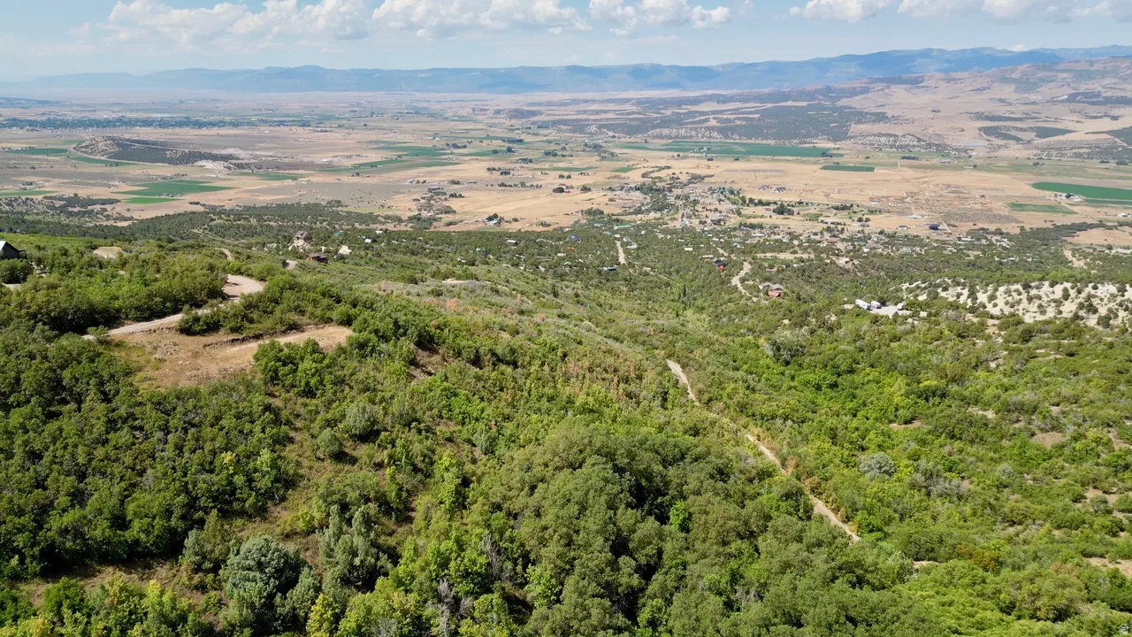 Aerial view of a mountainous background