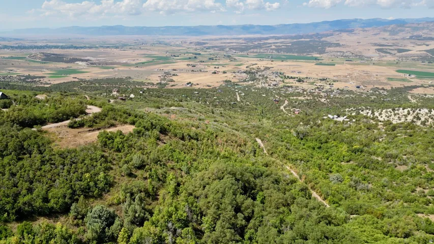 Aerial view of a mountainous background