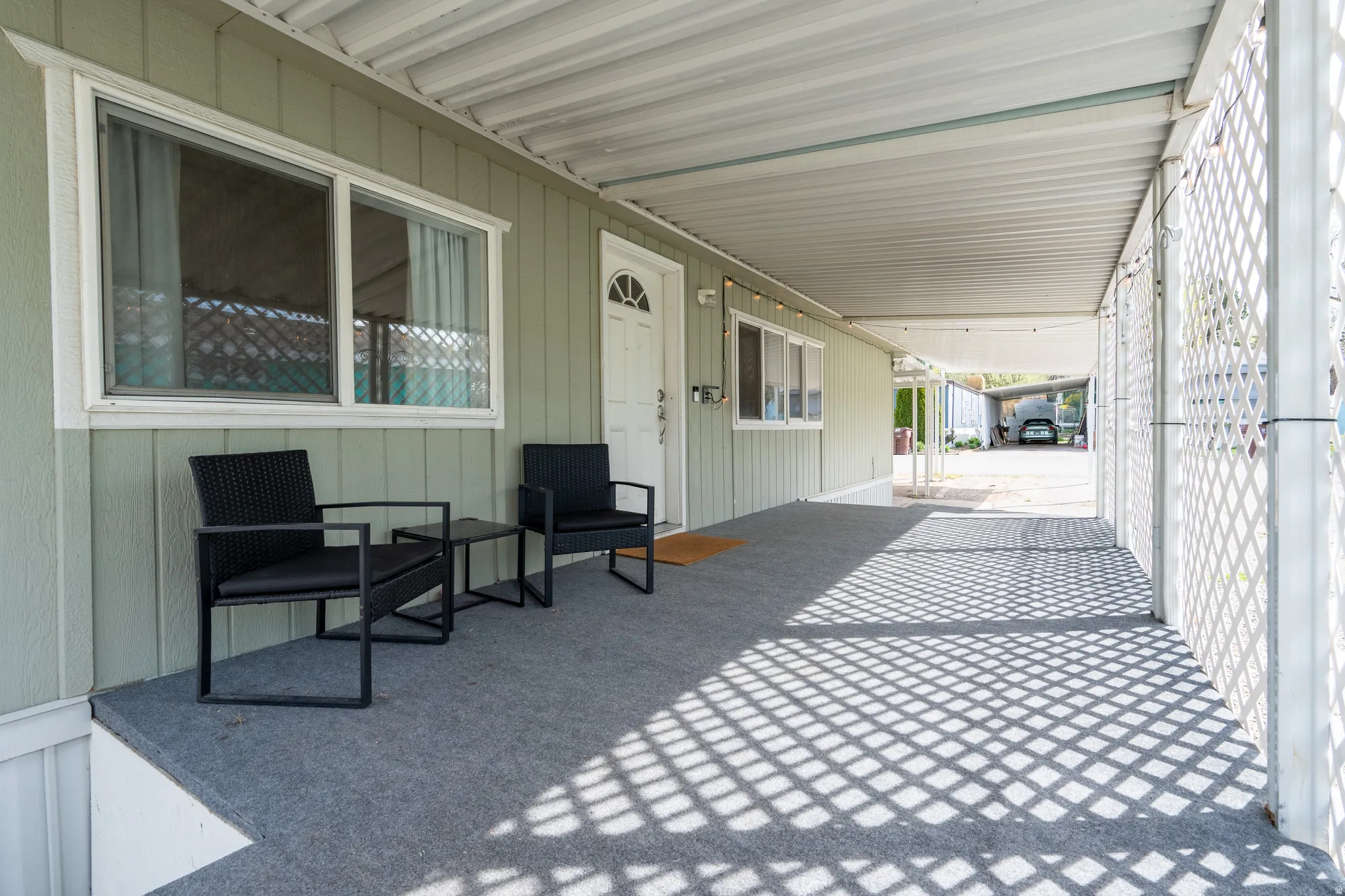 View of covered porch
