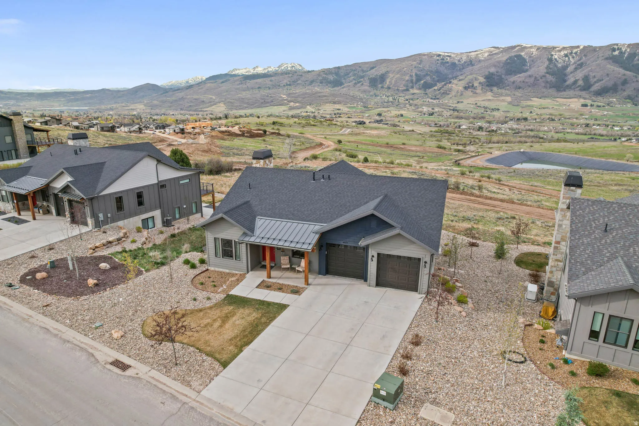 Bird's eye view of a mountain backdrop