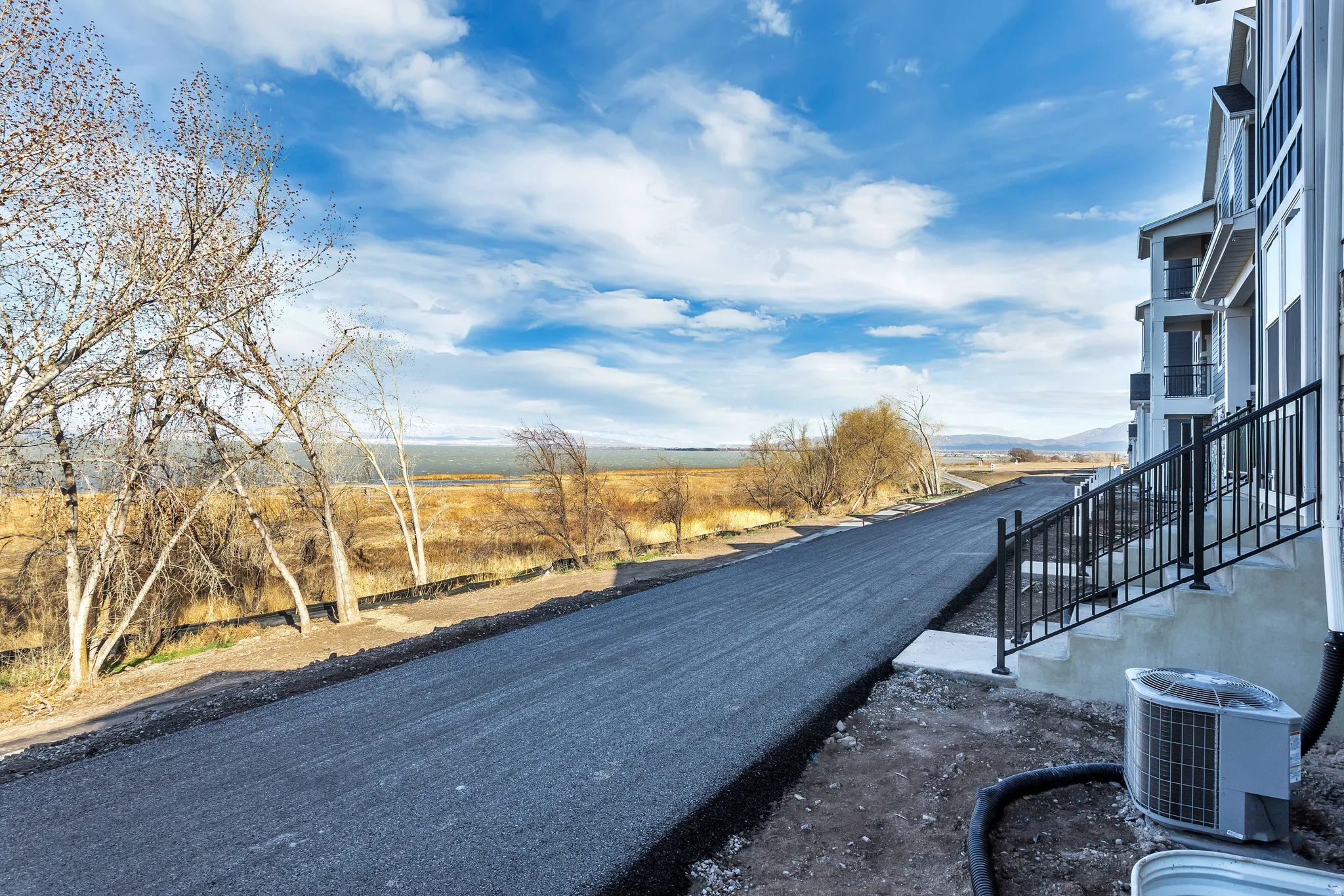 View of asphalt road with stairway