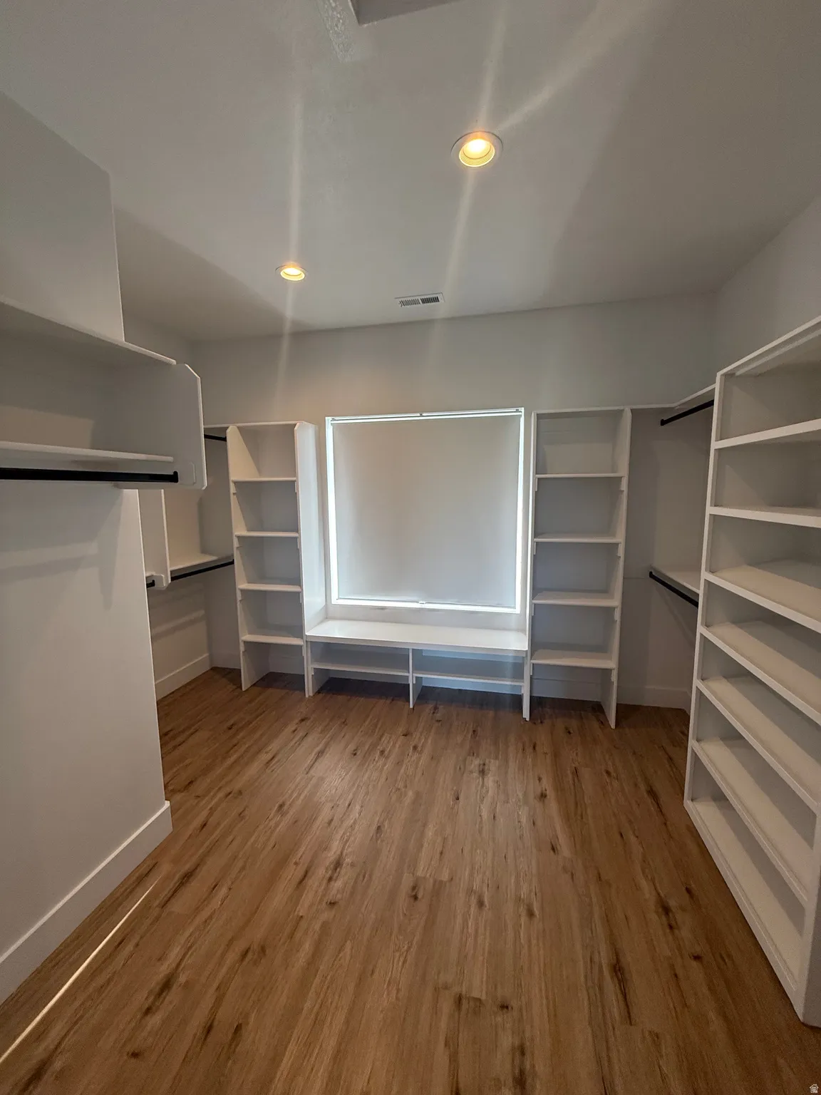 Walk in closet featuring light wood-style floors
