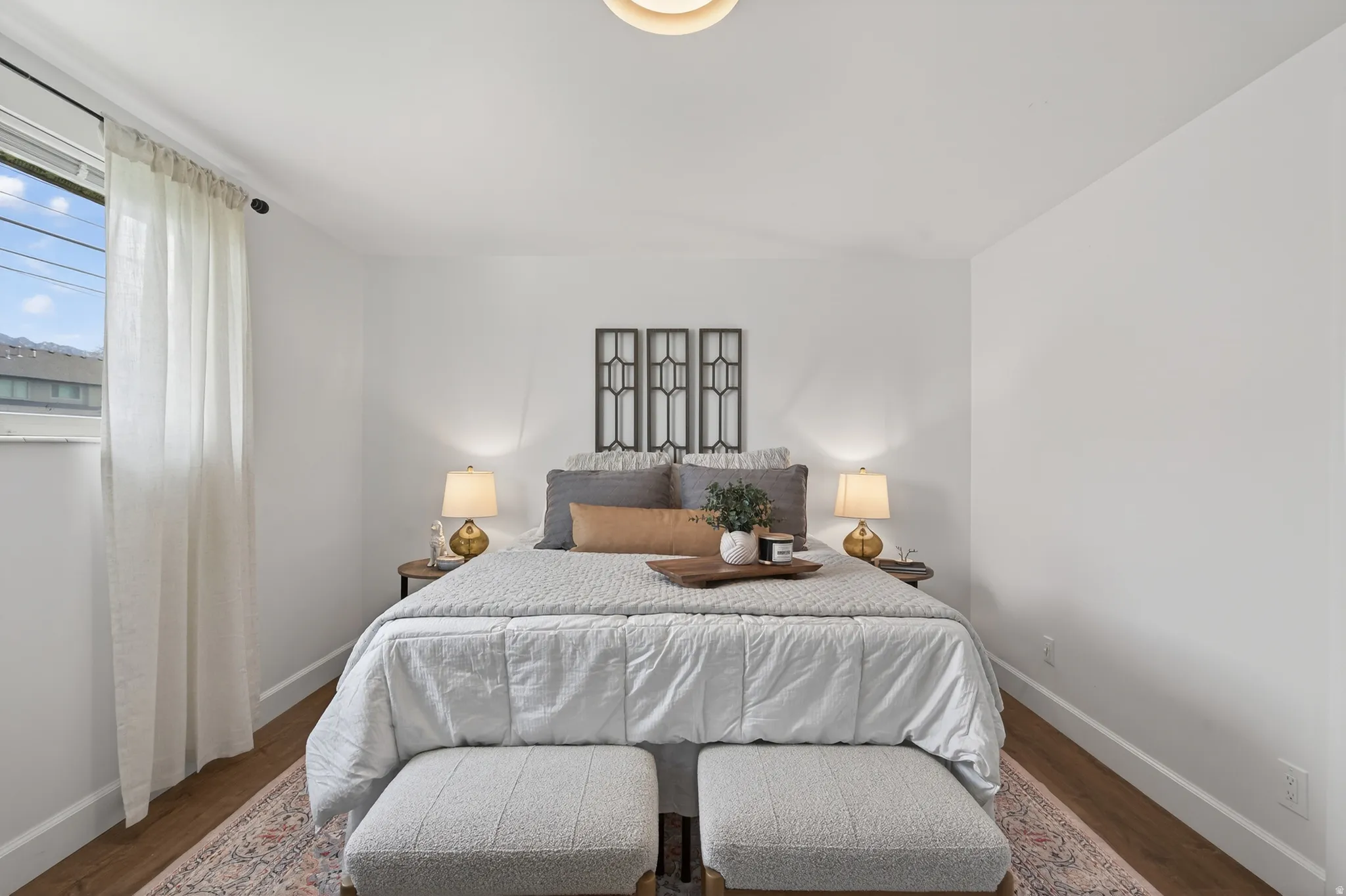Primary Bedroom featuring mountain views and LVP floors