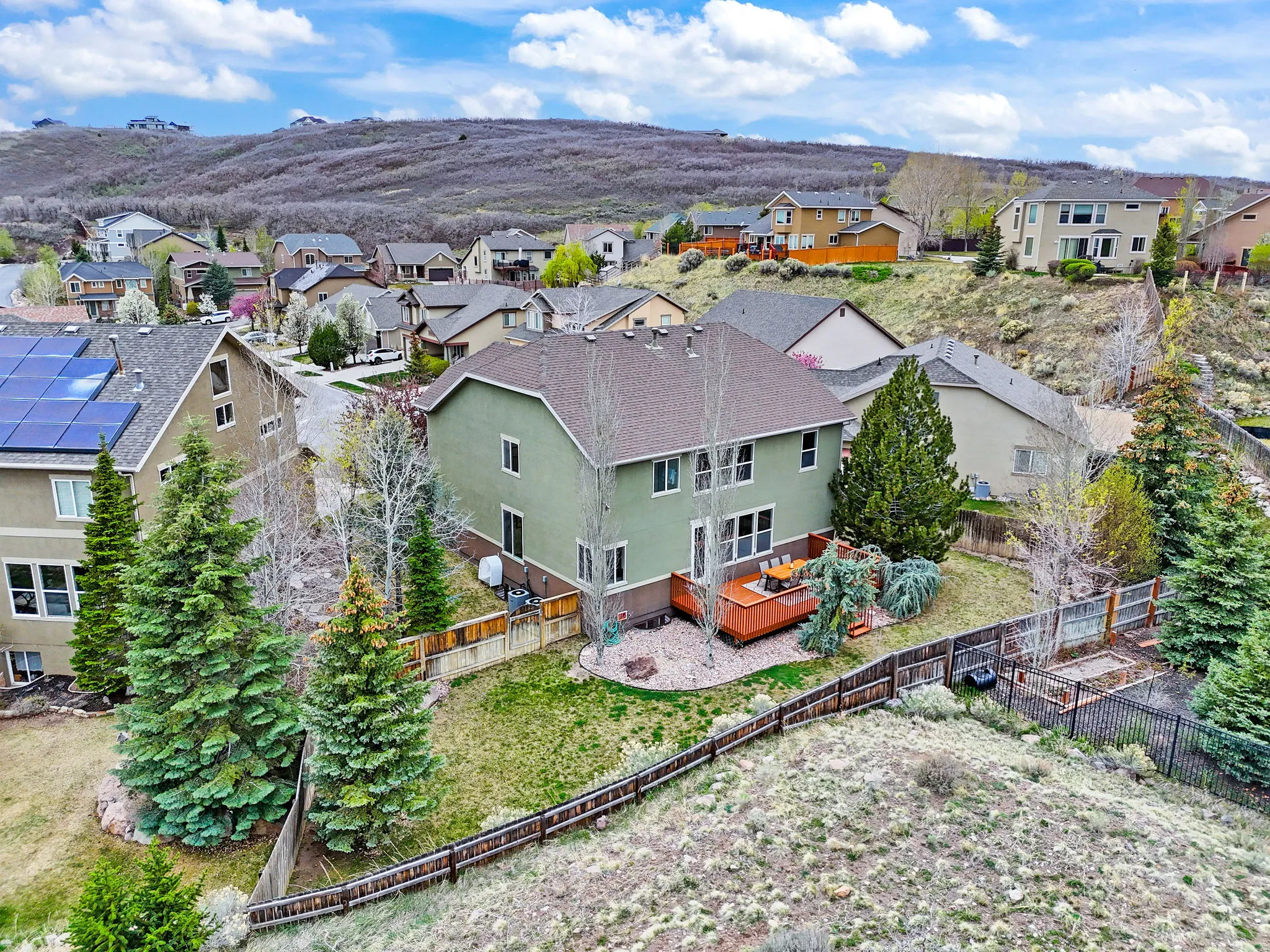 Aerial view of residential area