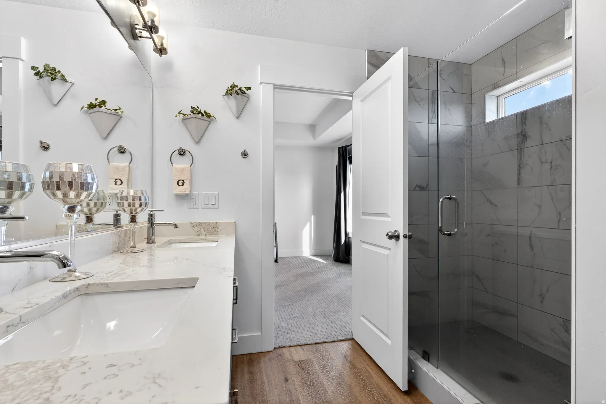 primary bedroom bathroom with shower