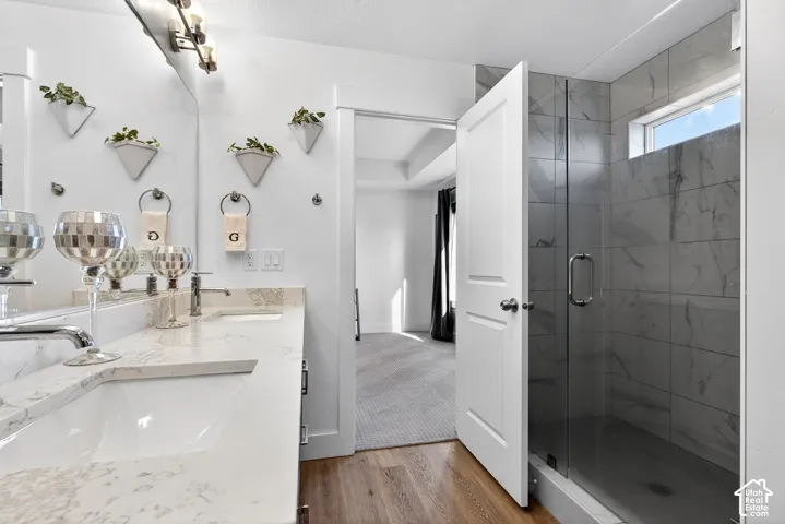 primary bedroom bathroom with shower