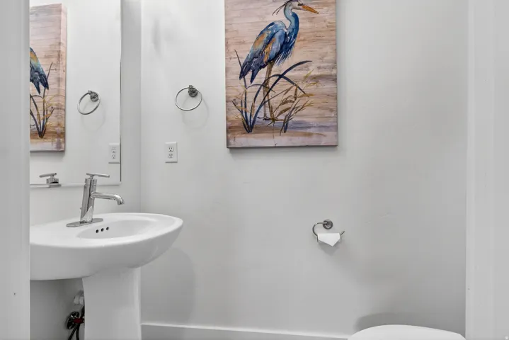 Half bathroom off of mudroom on main level
